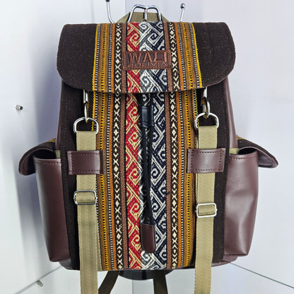 Mochila wali cuero aguayo (chocolate)