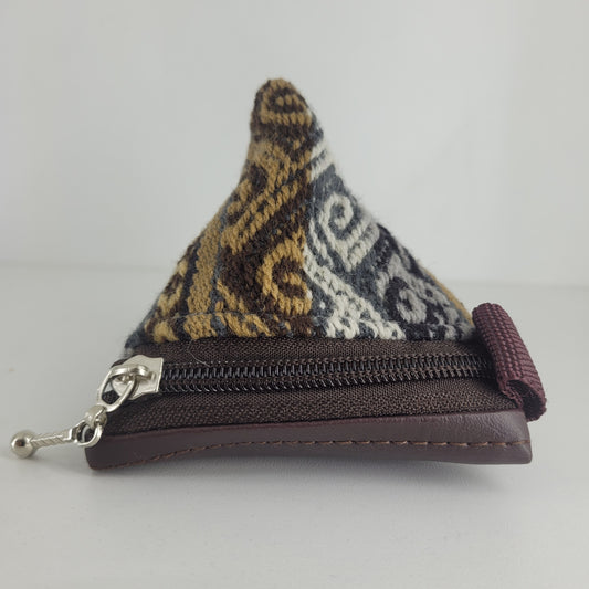 Monedero triangular (cafe con diseño)