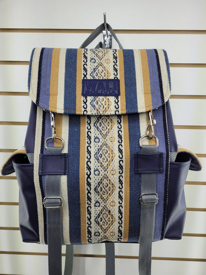 Mochila de aguayo (azul cremita)