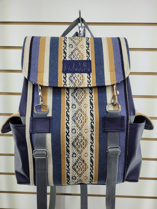 Mochila de aguayo (azul cremita)