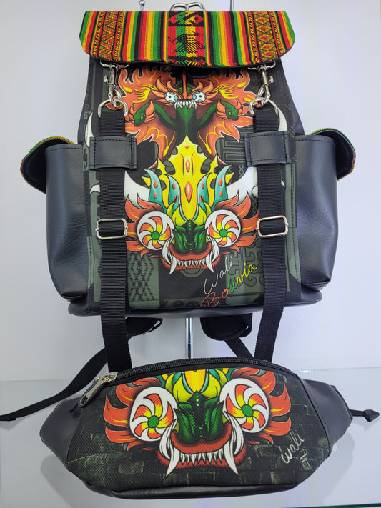 Combo Mochila y riñonera (diablada)