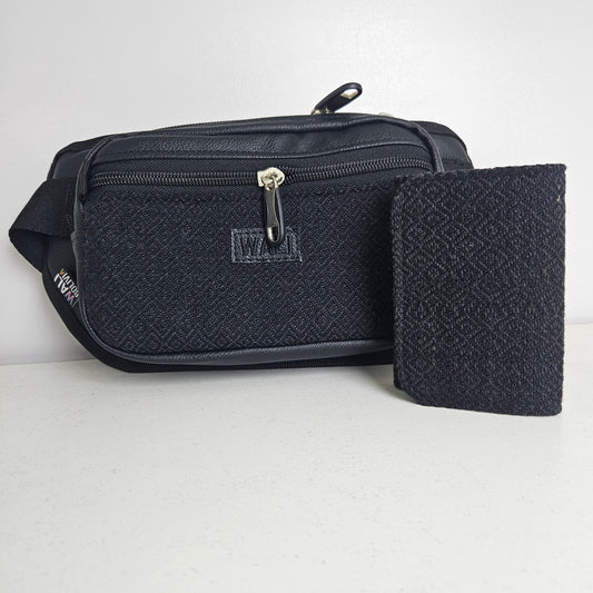 Combo riñonera y billetera triple (Perdiz negro)