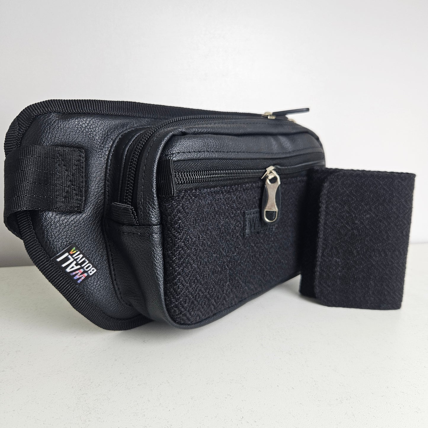 Combo riñonera y billetera triple (Perdiz negro)