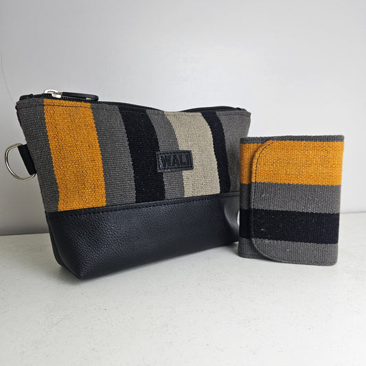 Combo cartera y billetera mini (plomo oscuro)