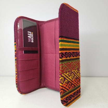 Billetera Portacelular (guindo con diseño)