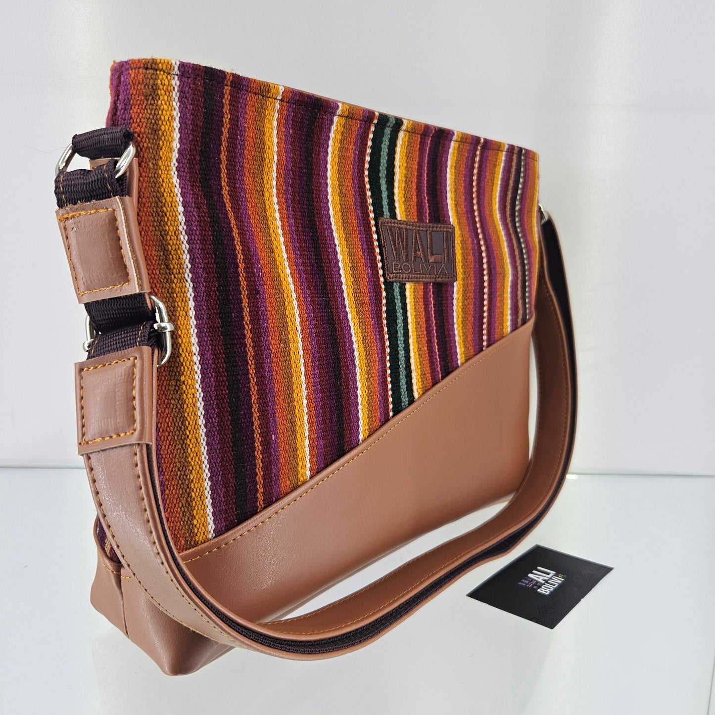 Cartera cuero aguayo (potosino)