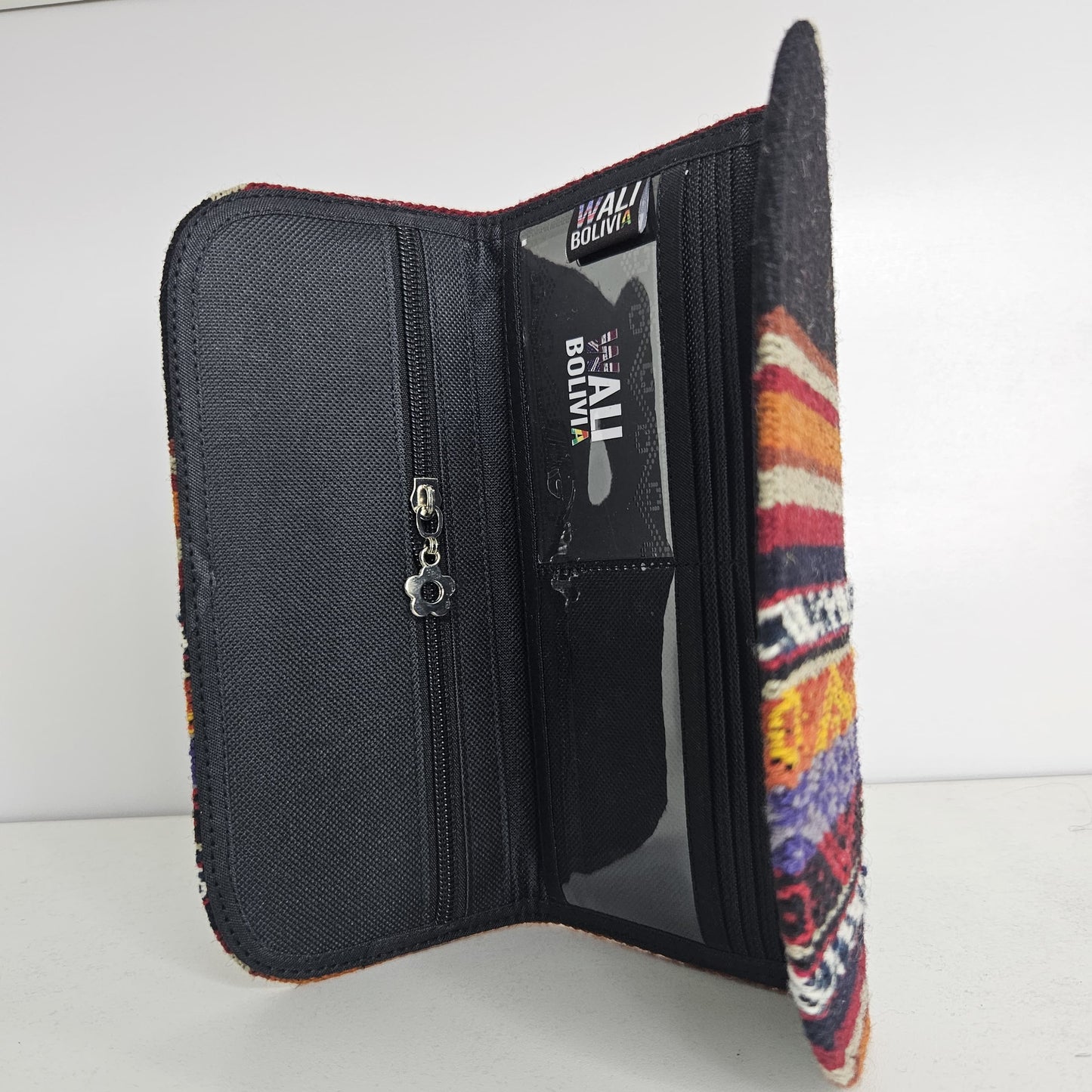 Billetera chequera (negro con diseño)