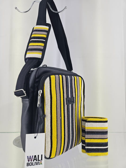 Combo morral y billetera triple (tigre)
