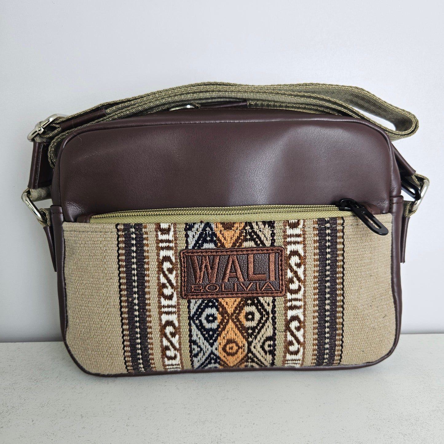 Bandolera de cuero (beige)
