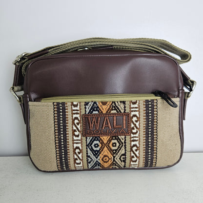 Bandolera de cuero (beige)