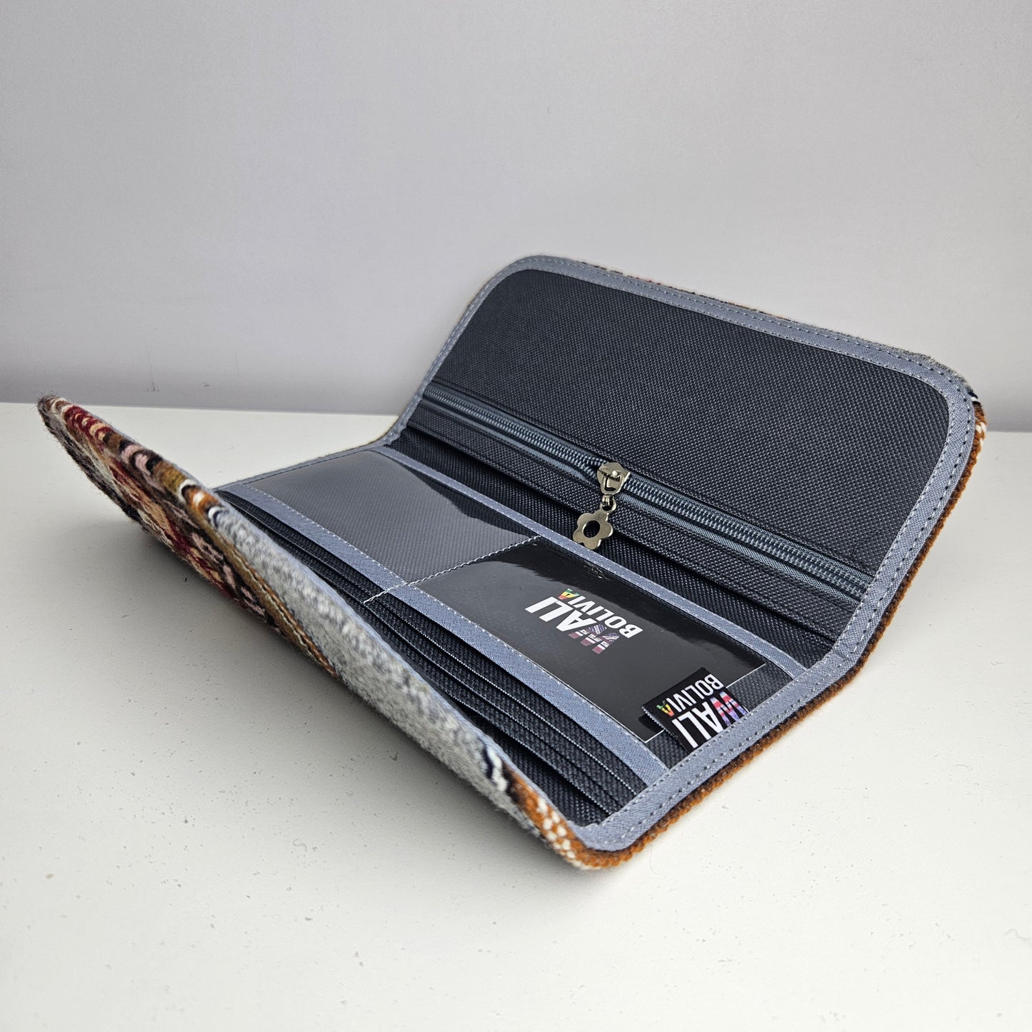 Billetera chequera (Plomo diseño bajo)