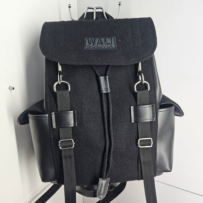 Mochila cuero aguayo (pedido negro)