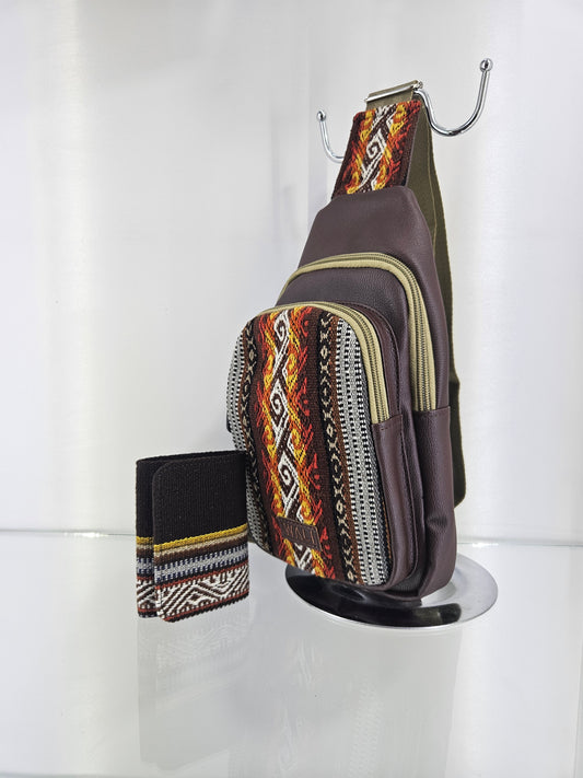 Combo pechera y Billetera triple(cafe fuego)