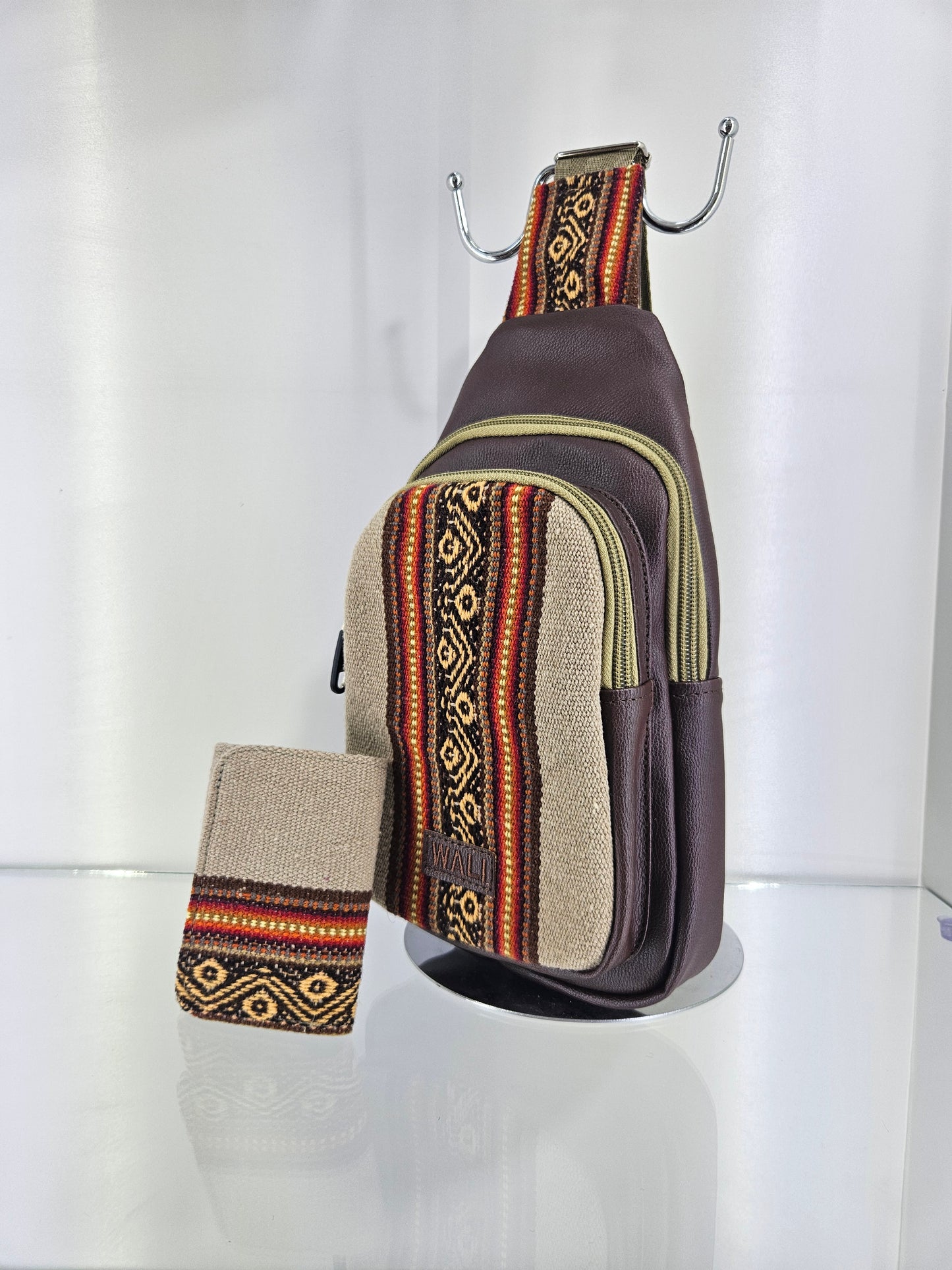 Combo Pechera y billetera triple (beigue)