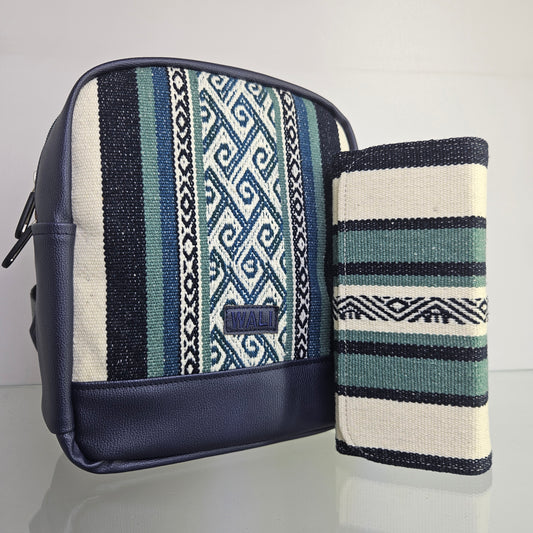 Como mochila mini y billetera Portacelular (jade)