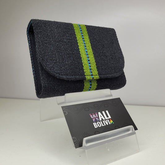 Billetera Mini (Azul Rayas Verdes)