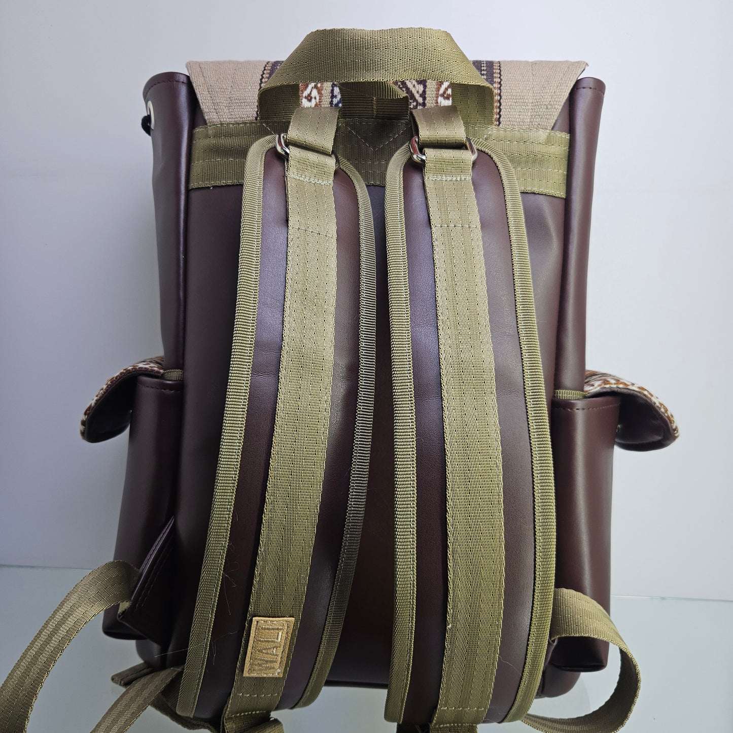 Mochila de cuero (beige)