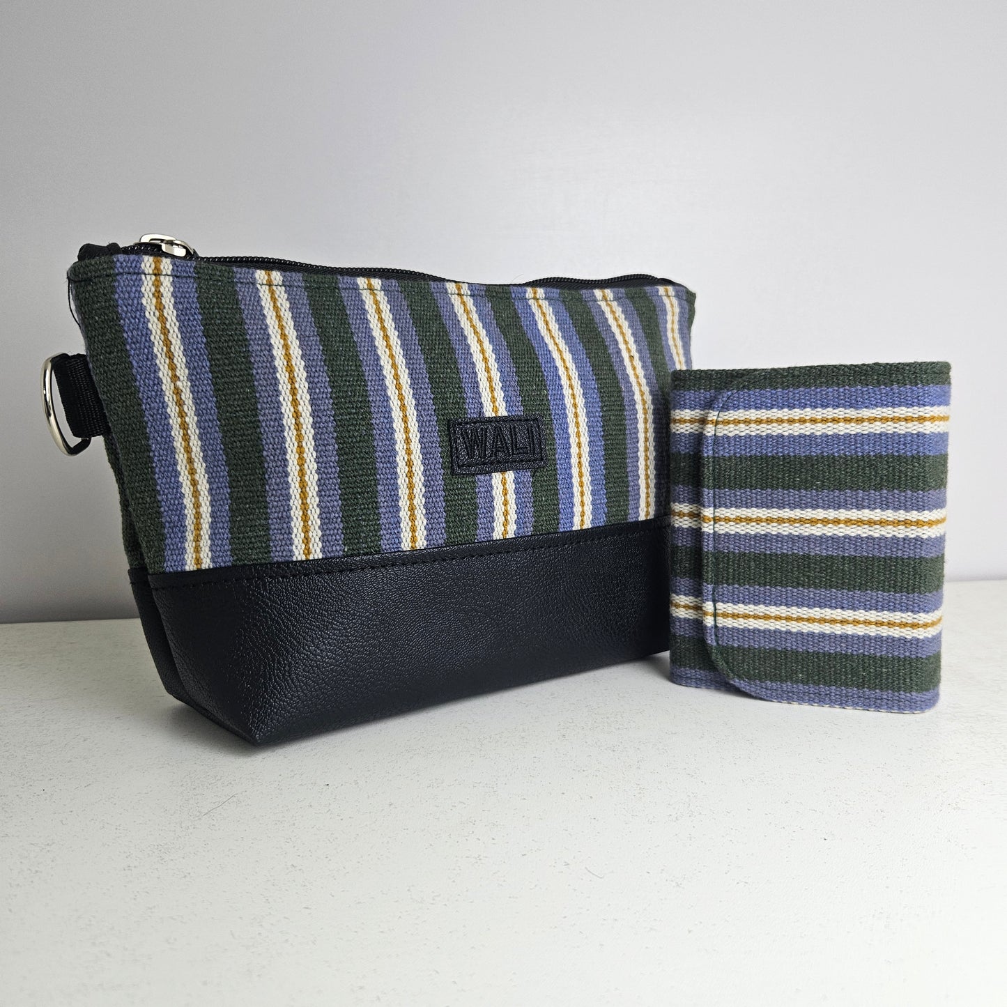 Combo cartera y billetera mini (verde esmeralda)
