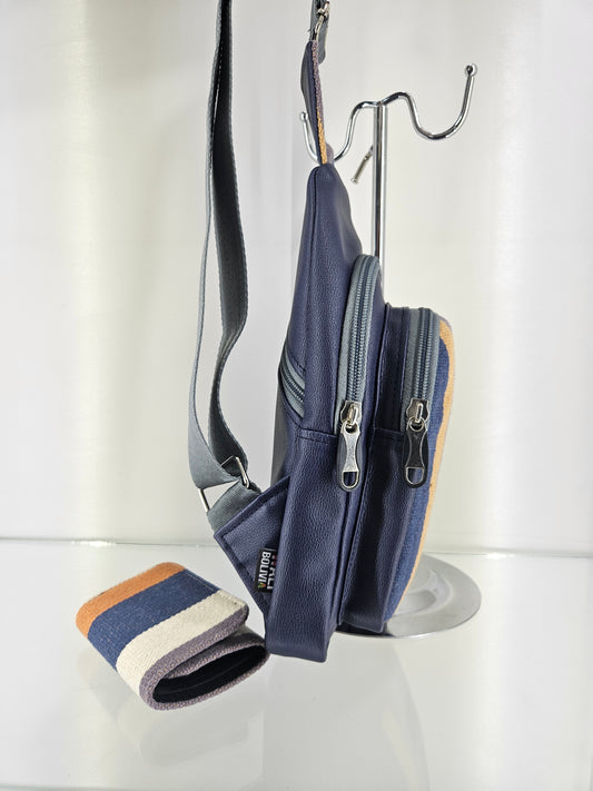 Combo Pechera y billetera triple (crema)