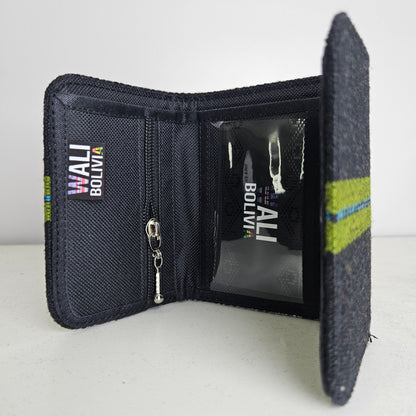 Billetera triple (azul rayas verdes)