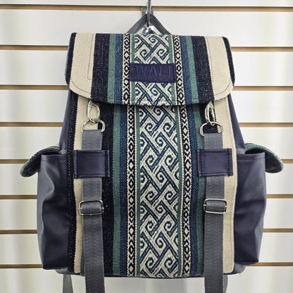 Mochila WALI (Jade cuero azul)