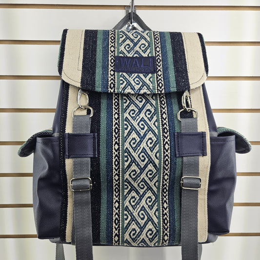 Mochila WALI (Jade cuero azul)