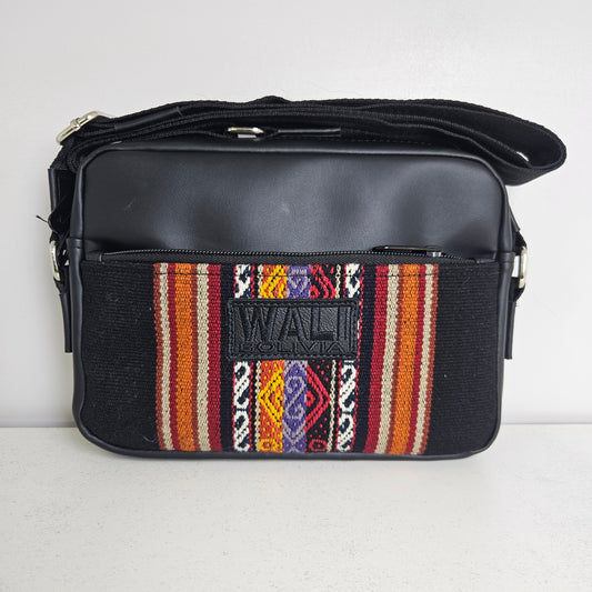 Bandolera de cuero (negro con diseño)