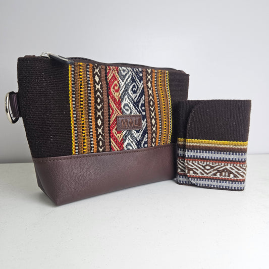 Combo cartera y billetera mini (chocolate )
