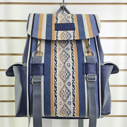 Mochila de aguayo (azul cremita)