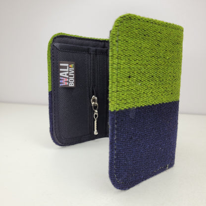 Billetera Triple  (verde y azul)