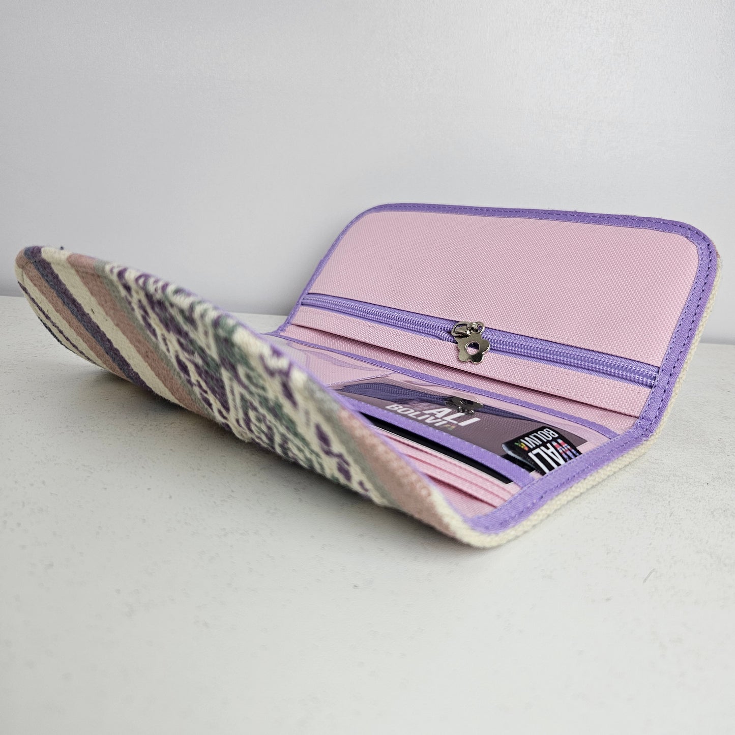 Billetera chequera (crepe diseño bajo)