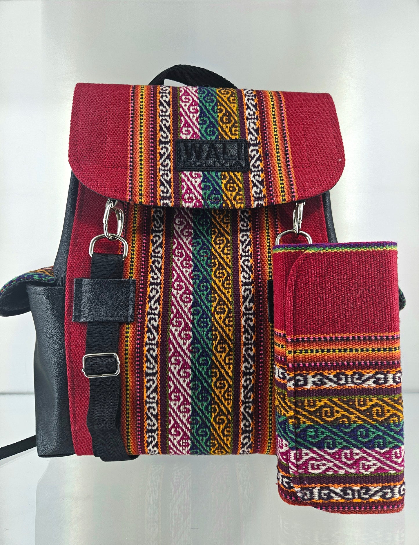 Combo Mochila y billetera (rojo carmin)