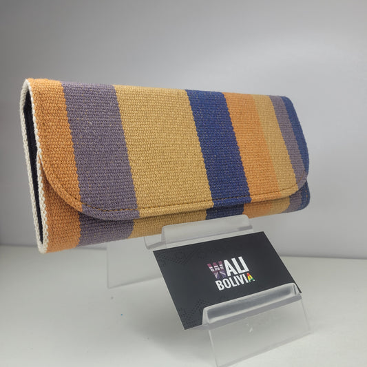 Billetera Porta Celular (Azul-naranja)
