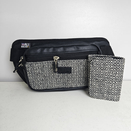 Como riñonera y billetera triple (Perdiz blanco)