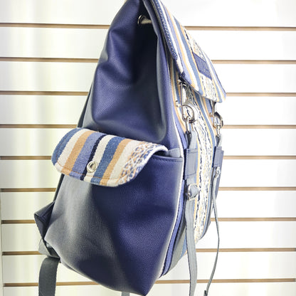 Mochila de aguayo (azul cremita)