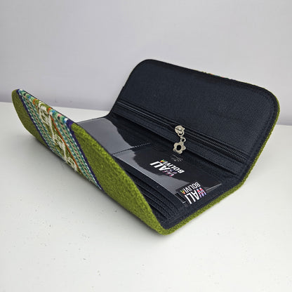 Billetera chequera (verde lechuga diseño medio)