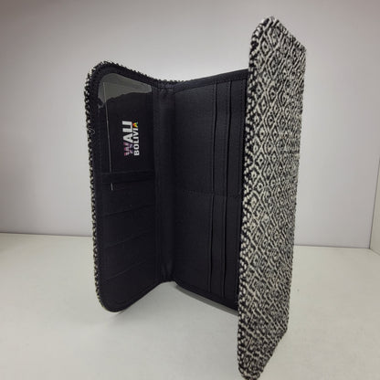 Billetera Porta Celular (blanco perdiz)