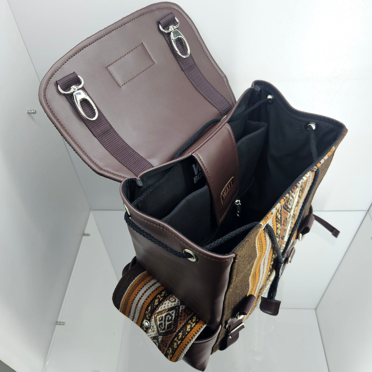 Mochila wali cuero _ nogal