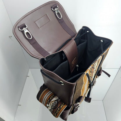 Mochila wali cuero _ nogal