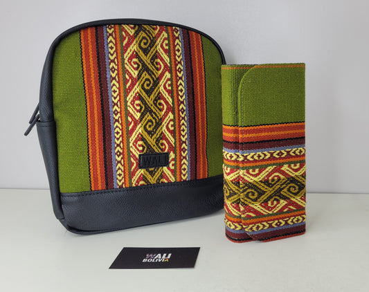 JUEGO DE MOCHILA CHICA ( verde pacai )