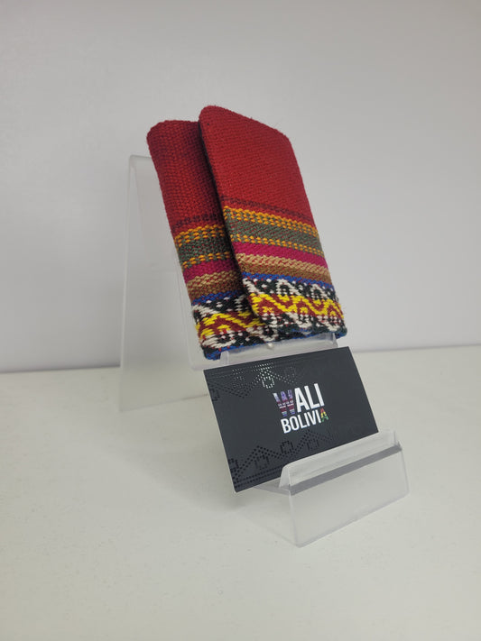 Billetera triple (rojo con diseño)