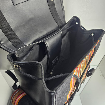 MOCHILA WALI CUERO _ Chenilla negro