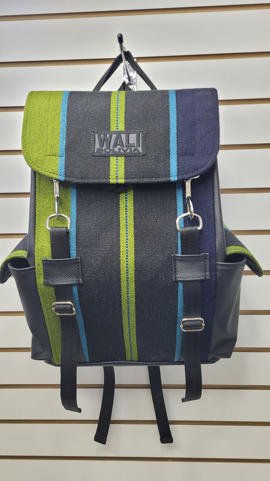 Mochila WALI (verde y azul )