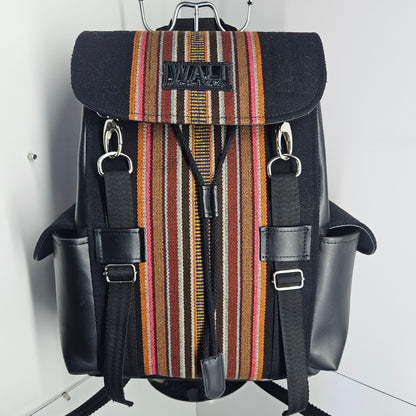 MOCHILA WALI CUERO _ Chenilla negro