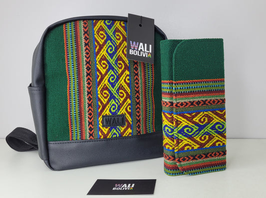 JUEGO DE MOCHILA CHICA ( verde bandera)