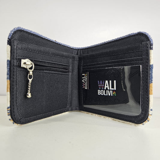 Billetera doble (azul crema claro)