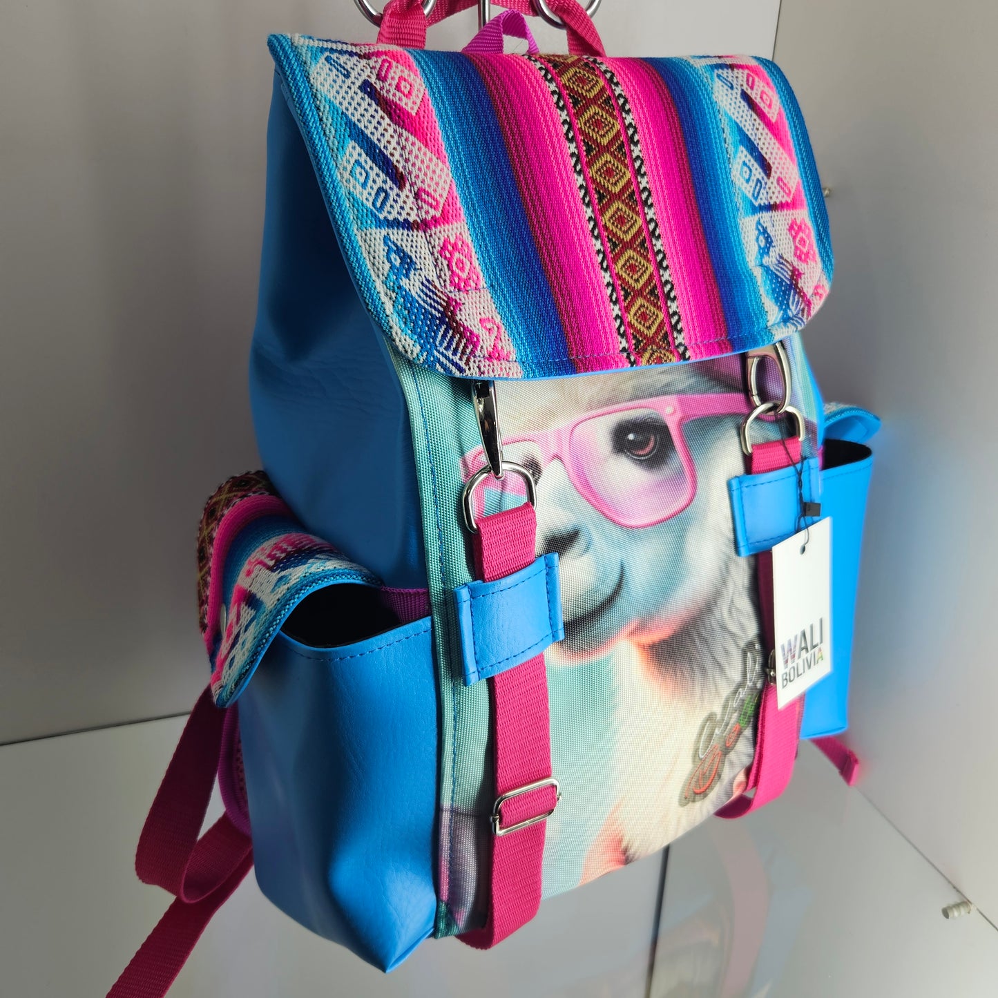 Mochila urbana (llamita con gafas)