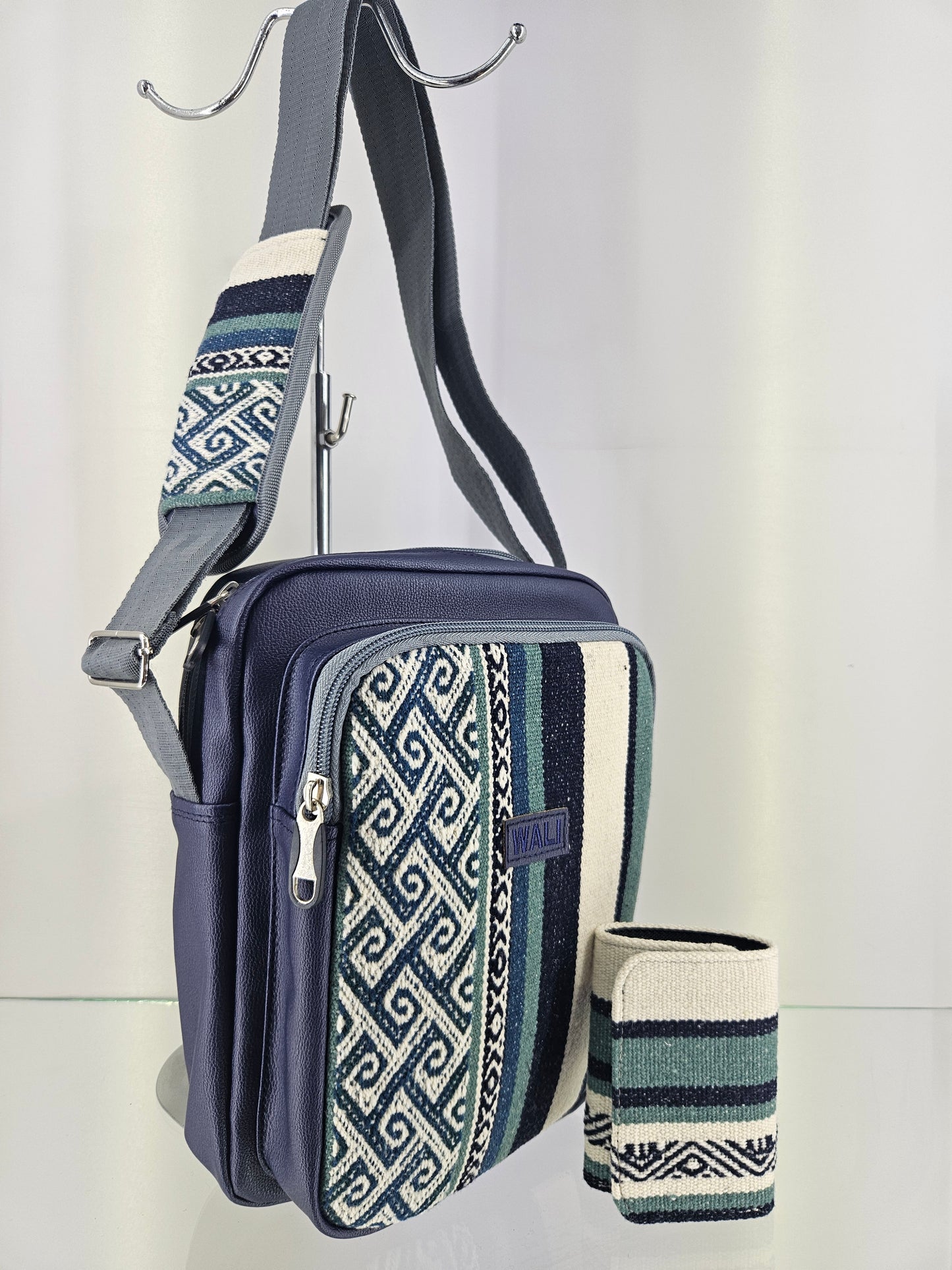 Combo morral y billetera triple (jade)