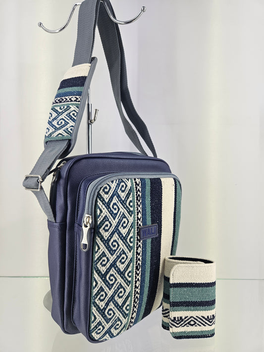 Combo morral y billetera triple (jade)