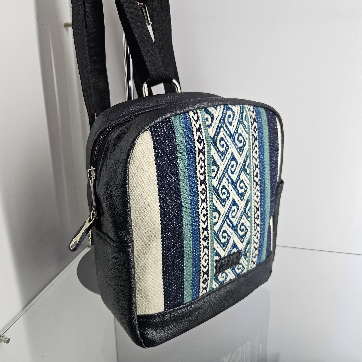 Mochila mini (jade cuero negro)